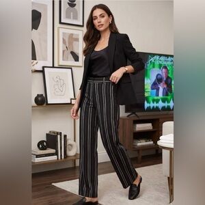 Gianni Bini Black and White Striped Trousers